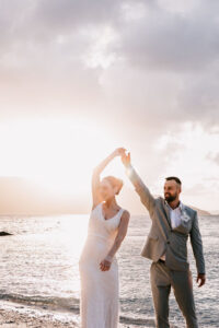 Professional videography, photography, drone footage beach wedding