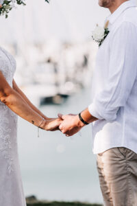 Professional videography photography and drone footage of wedding couple