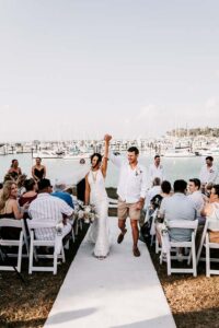 Professional videography photography and drone footage at outdoor wedding