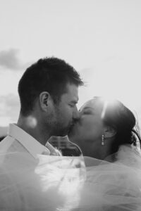 Professional videography photography and drone footage of a wedding