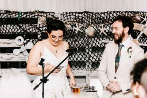 Professional videography photography and drone footage of a wedding