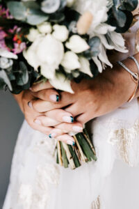 Professional videography photography and drone footage bridal bouquet