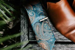 Professional videography photography stylish tie and leather shoe