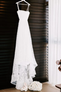 Professional videography, photography of elegant wedding dress