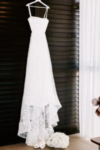 Professional videography, photography of elegant wedding dress