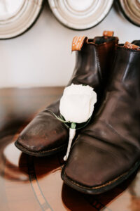 Professional videography and photography of rustic leather boots