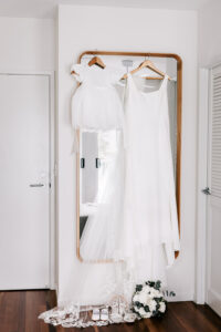 Professional videography photography and drone wedding attire display