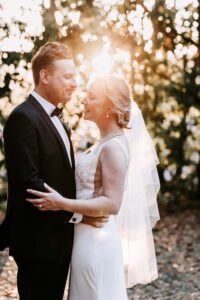 Professional videography photography and drone footage of newlyweds