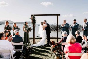 Professional videography photography and drone footage of wedding ceremony