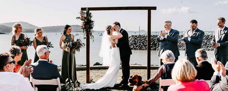 Professional videography photography and drone footage of wedding ceremony