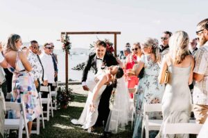Professional videography photography and drone footage at a wedding