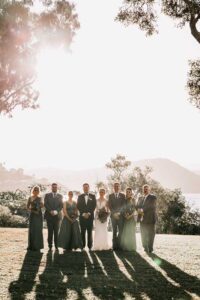 Professional videography photography and drone footage of wedding party