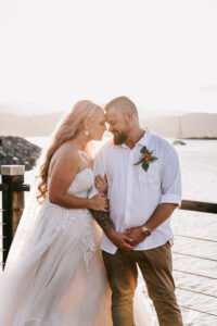 Professional videography capturing a couple at seaside sunset