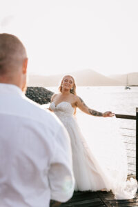 Professional videography capturing joyful outdoor wedding moments