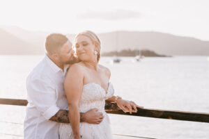 Professional videography photography and drone footage couple by sea