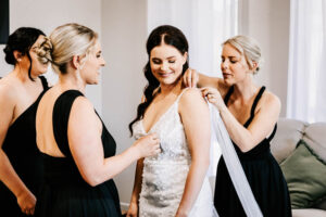 W+R 12-08-23 Th3rd Dimension Media WR-146 Professional videography capturing bridesmaids assisting bride