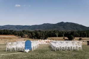 W+R 12-08-23 Th3rd Dimension Media WR-298 Professional videography outdoor wedding setup with mountain views