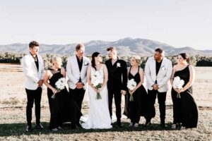 W+R 12-08-23 Th3rd Dimension Media WR-658 Professional videography wedding party in outdoor mountain setting