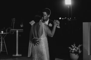 Professional videography romantic black and white wedding dance