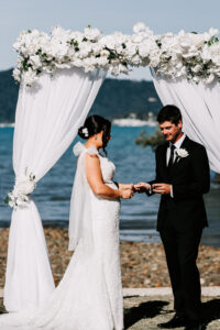 Professional videography capturing stunning outdoor wedding ceremony