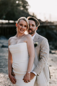 Professional videography capturing a smiling couple's wedding day