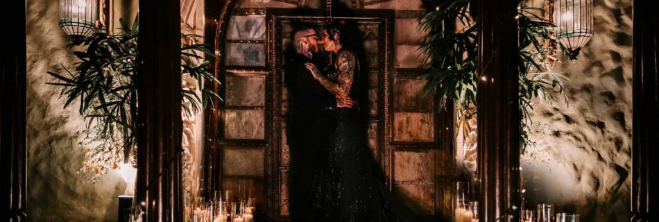 Professional videography photography and drone footage of wedding scene