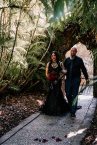 Professional videography photography drone footage wedding aisle walk