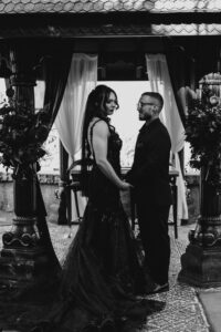 Professional videography elegant wedding couple holding hands