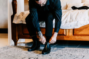 Professional videography photography and drone footage man dressing