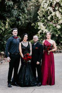 Professional videography photography drone shot of elegant group