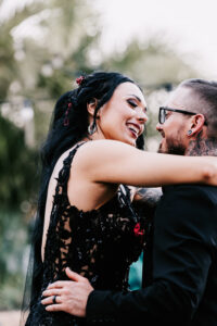 Professional videography photography drone footage of happy couple