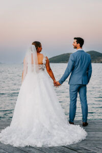 Professional videography, photography, and drone footage wedding scene