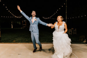 Professional videography at a joyful wedding dance moment
