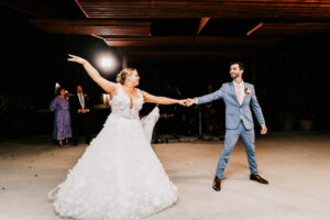 Professional videography captures joyful wedding dance moment