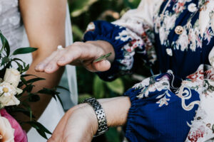 Professional videography wedding close-up with floral details