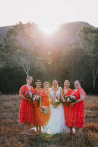 Professional videography, photography, bridesmaids in nature setting