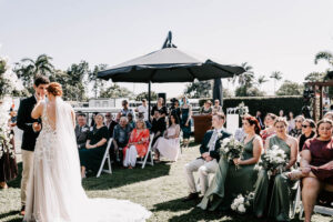 Professional videography, photography, and drone footage of wedding ceremony outdoors
