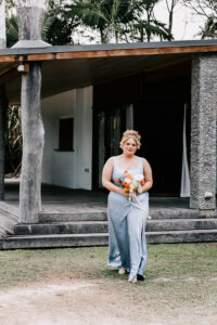 Professional videography, photography, stylish woman in blue gown