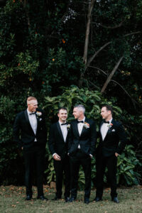 Professional videography photography and drone footage of groomsmen