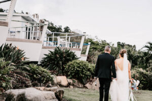 Professional videography photography and drone footage of wedding couple