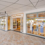 Professional videography photography drone footage of storefront