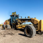 Professional videography construction equipment on a dirt road