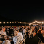 Professional videography photography drone footage at night event