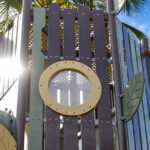 Professional videography tropical play area under bright sky
