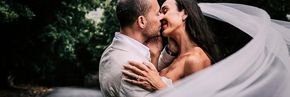 Professional videography photography and drone romantic couple kiss