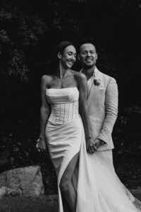 Professional videography capturing a joyful wedding couple