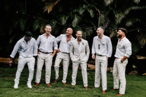 Professional videography photography and drone footage of groomsmen