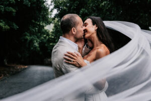 Professional videography of a couple embracing in nature scene
