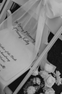 Professional videography captures a memorial chair tribute.