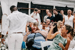 Professional videography capturing joyful wedding moments